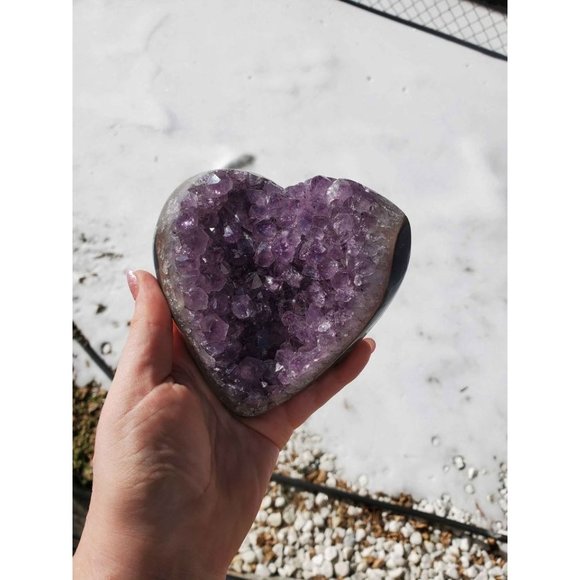 Massive 2.6lb 🔮 Amethyst Crystal Heart #1